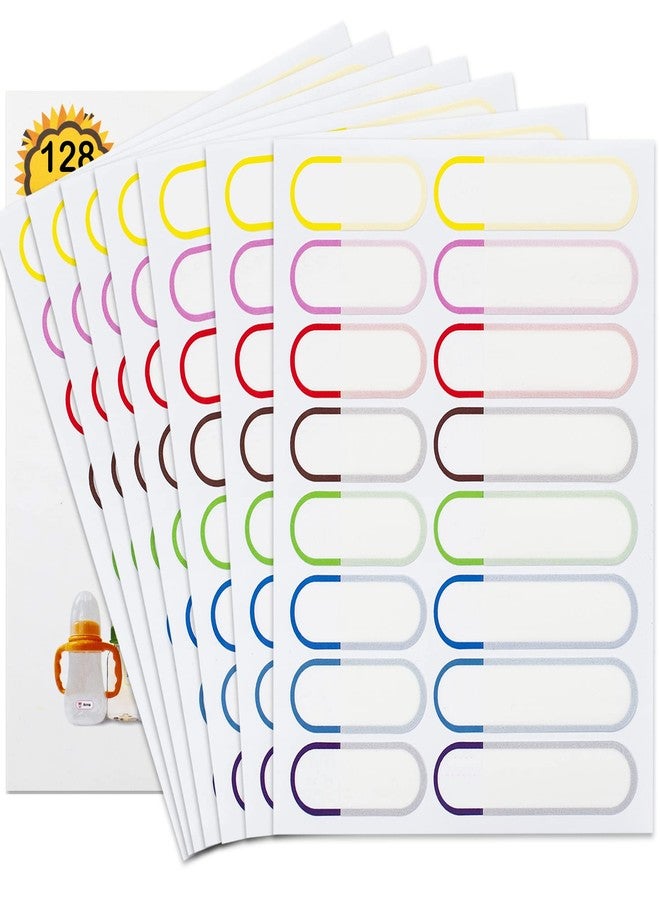 Coowayze Baby Bottle Labels for Daycare, 128 PCS Waterproof Name Labels for Kids Stuff School Supplies, Self Laminating, Dishwasher Safe, Name Stickers for Sippy Cup, Plastic Water Bottle, Day Care Essentials - Image 1